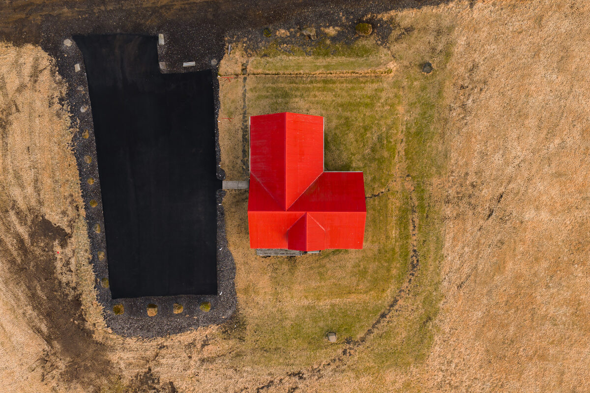 Aerial view of the guesthouse